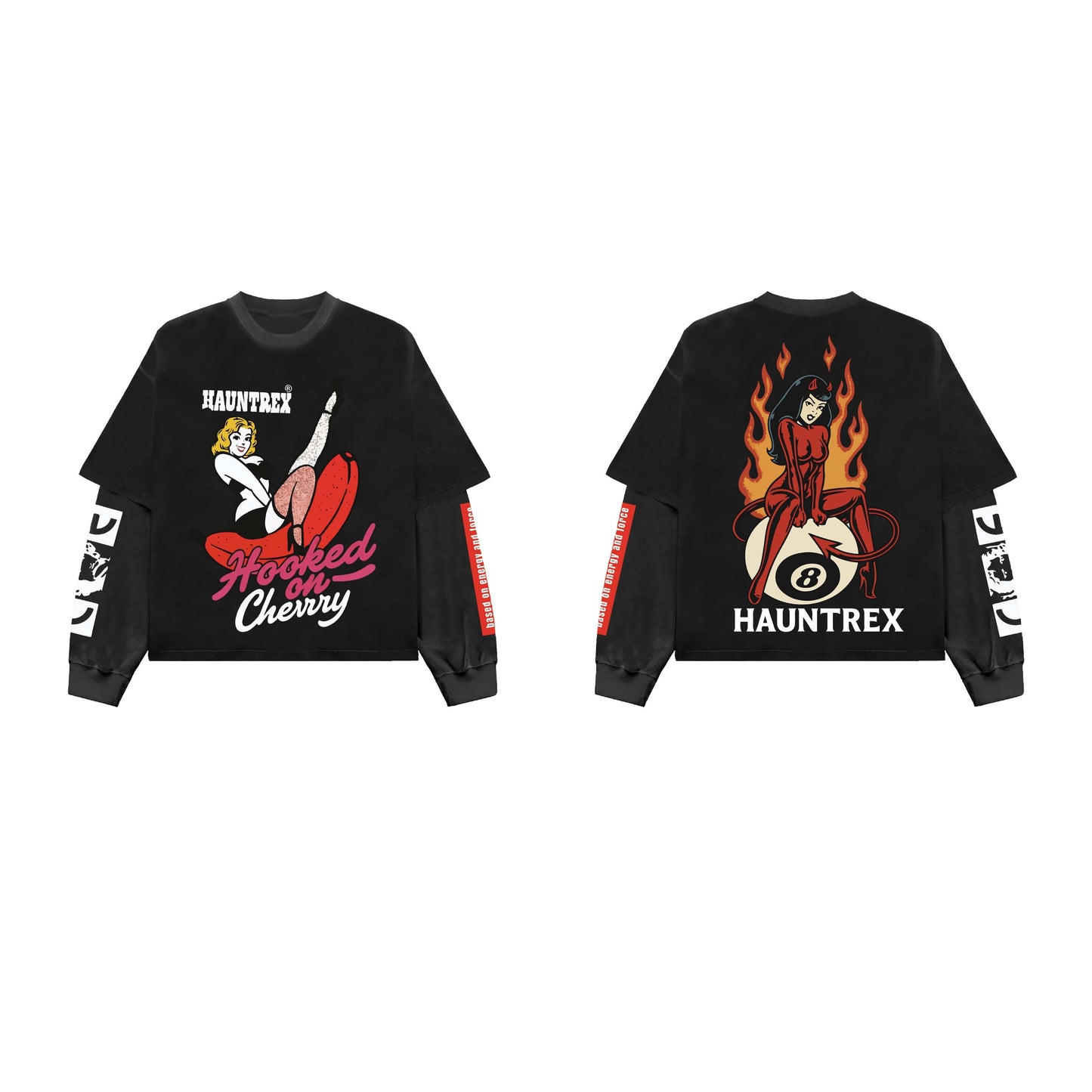 Hooked On Cherry B&G LS Oversized Tee