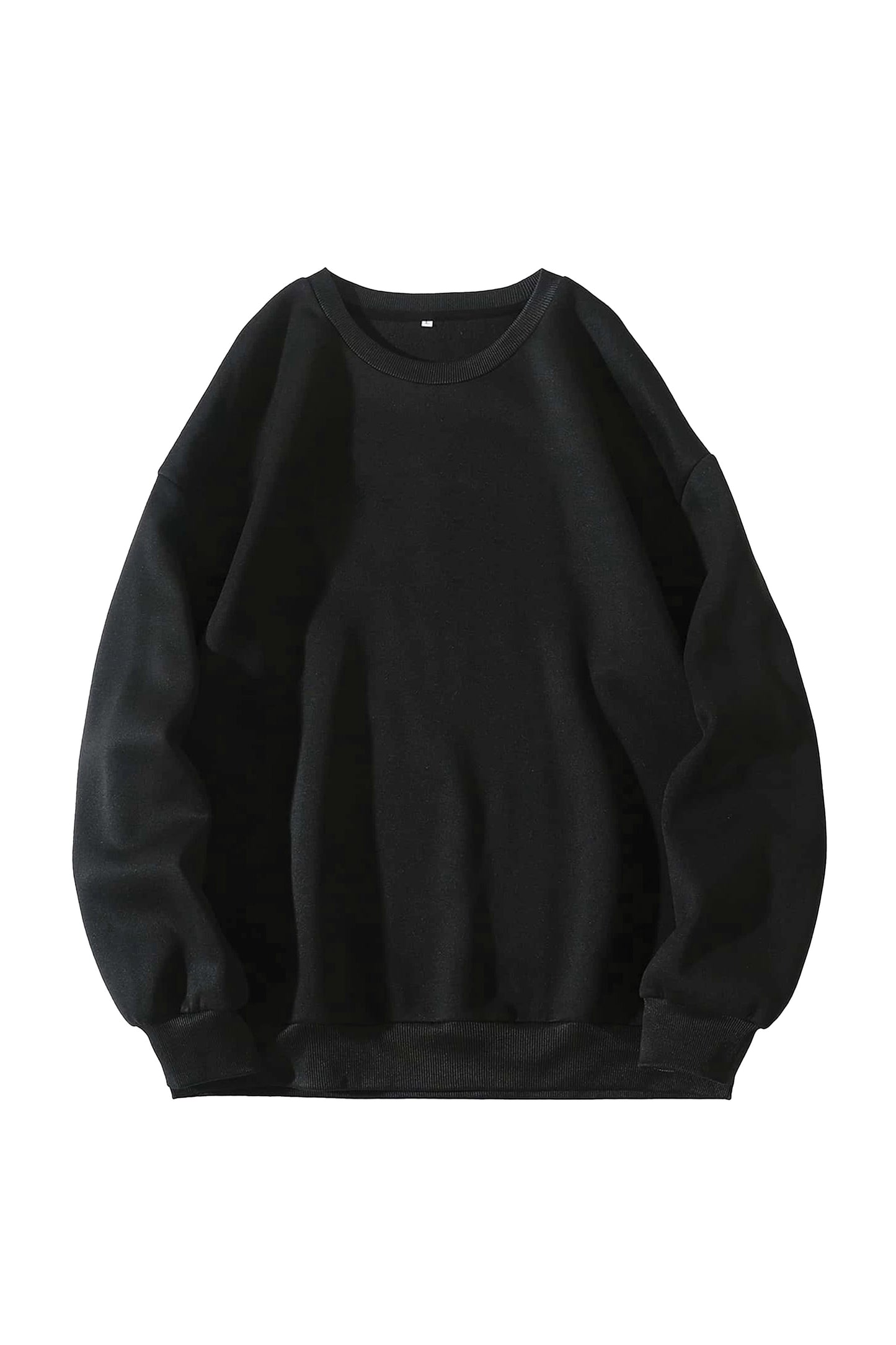 Plain Black Designed Oversized Sweatshirt