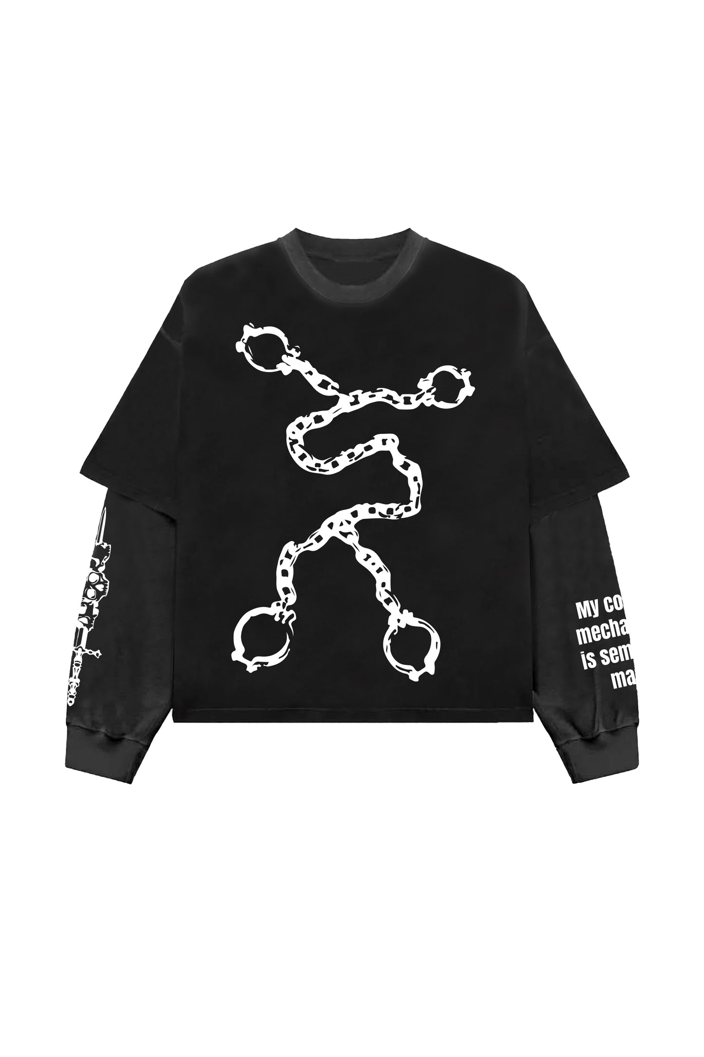 Semi - Automatic Designed Oversized Long Sleeve T-shirt