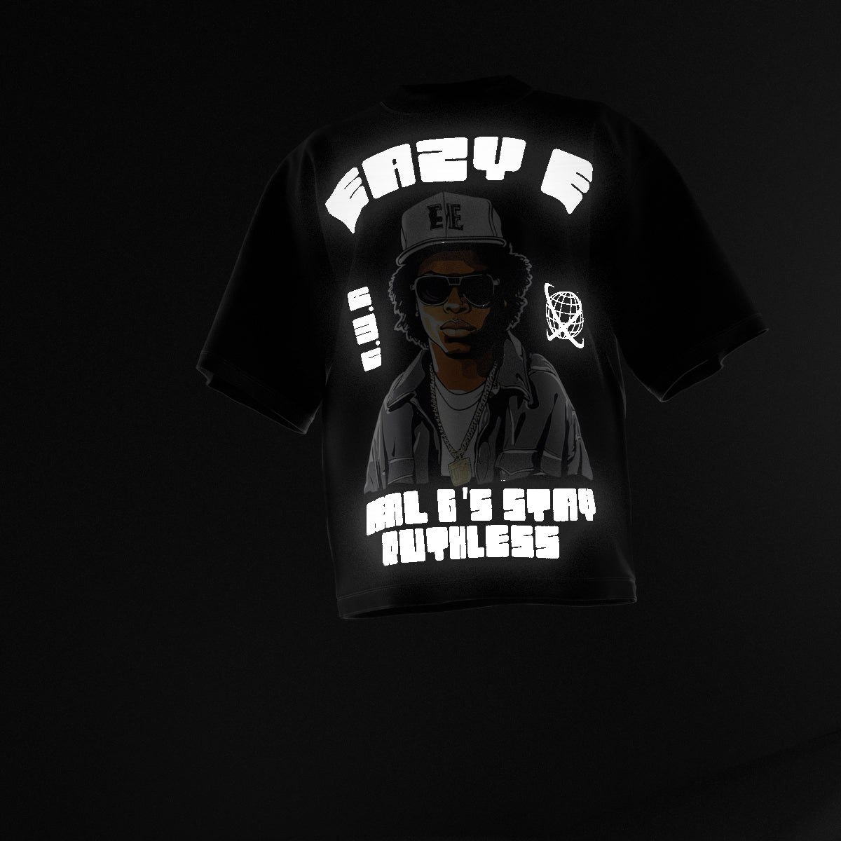 Eazy E Reflective Designed Oversized Tee