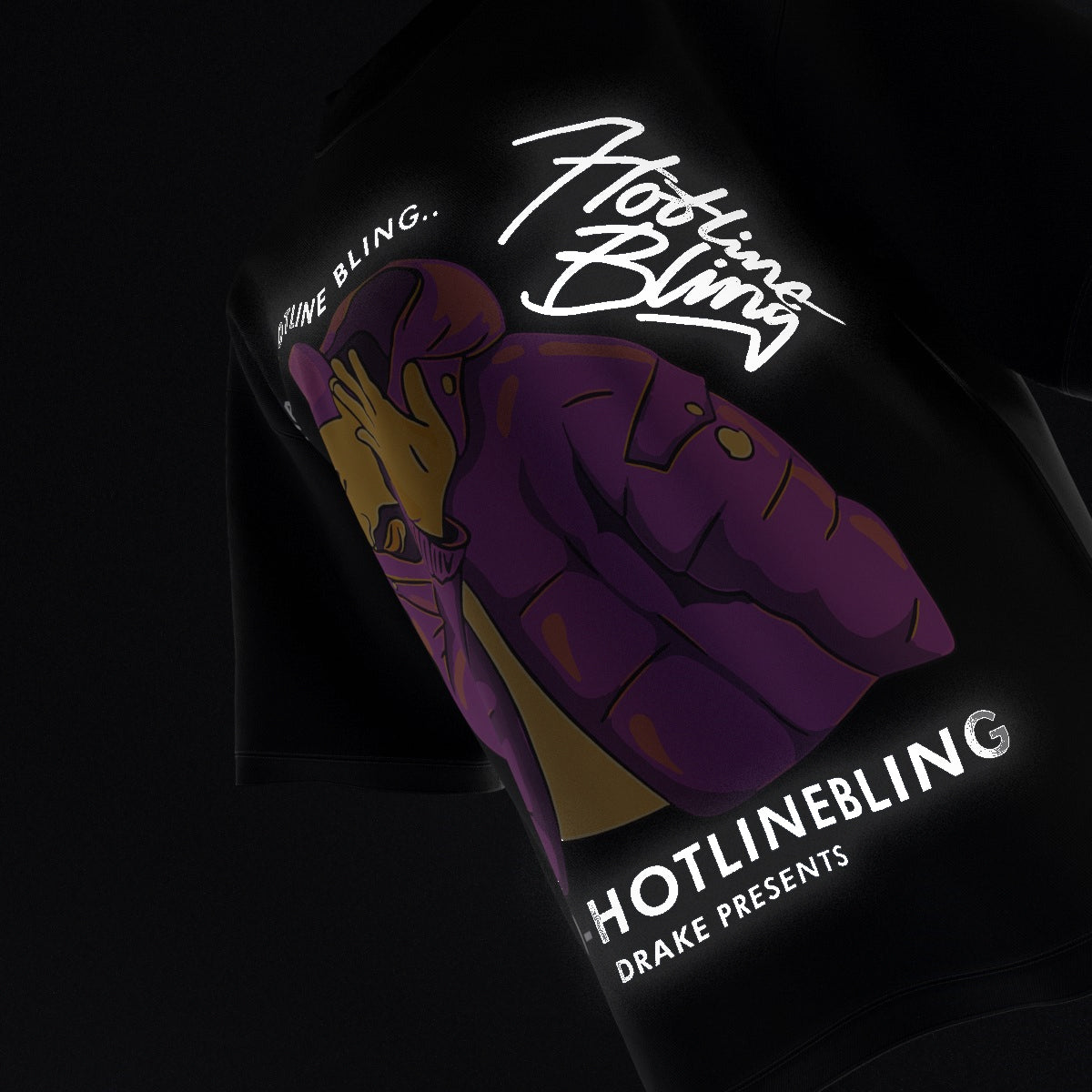 Hotling Bling Reflective Designed Oversized Tee