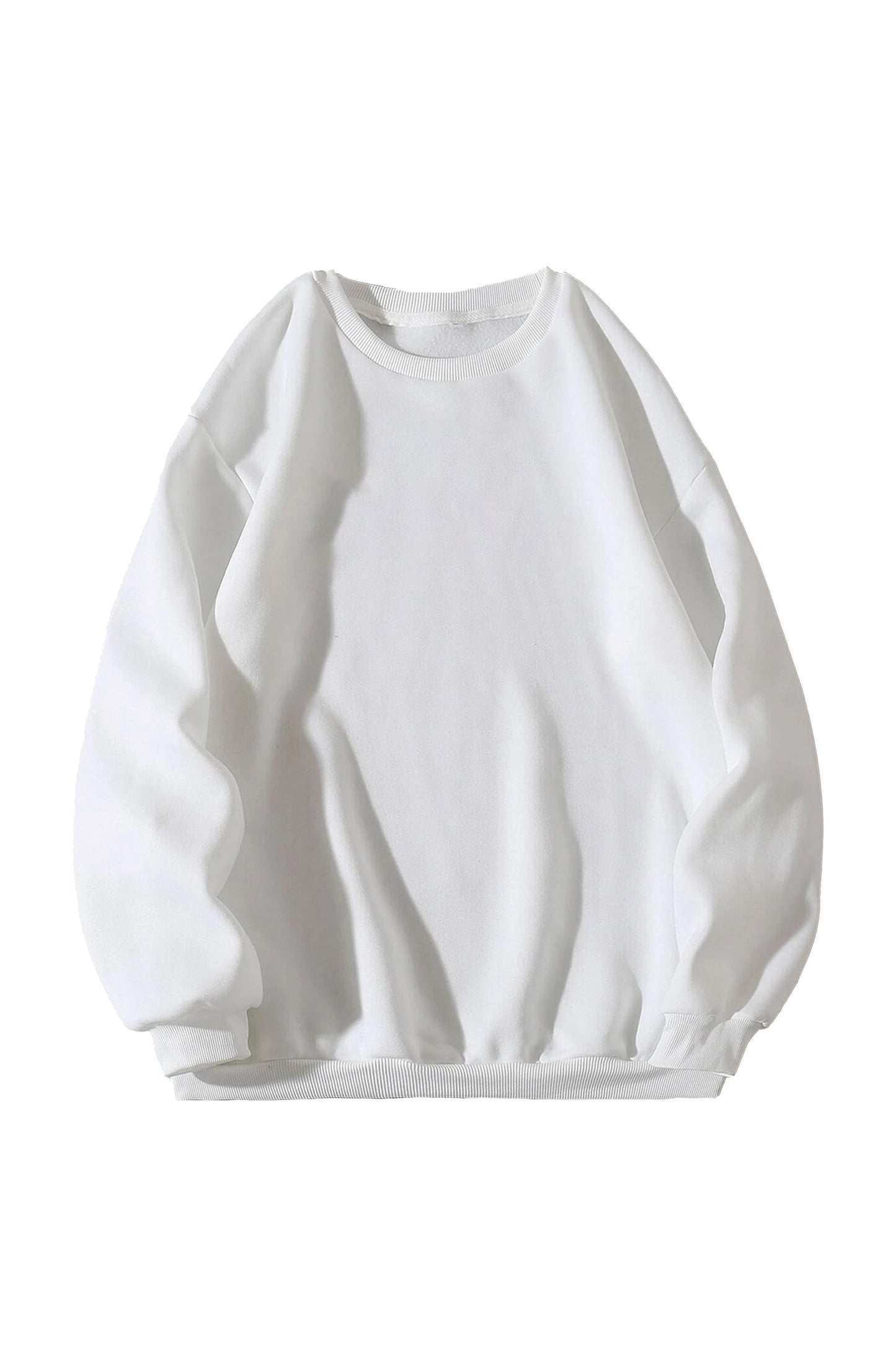 Plain White Designed Oversized Sweatshirt