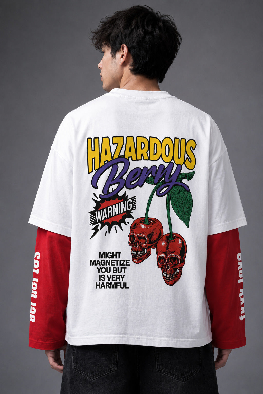Hazardous Berry W&R LS Oversized Tee