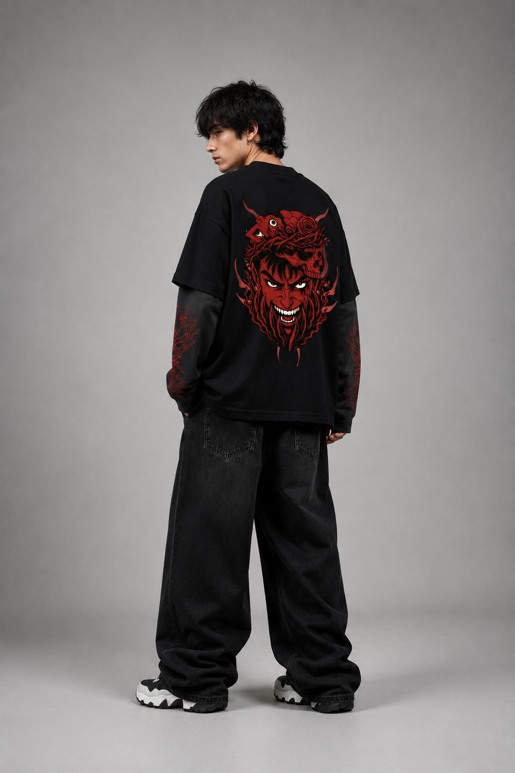 Berserk Designed B&G Oversized Long Sleeve T-shirt