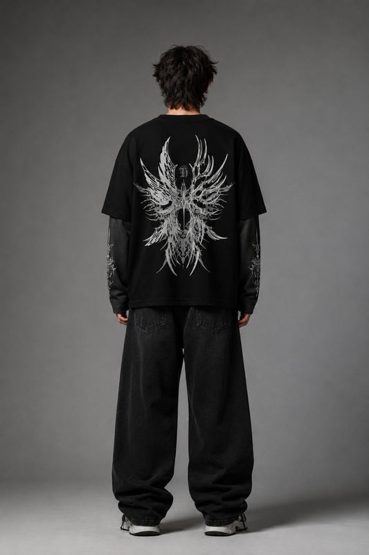 Runes in Progress Designed Oversized Long Sleeve T-shirt