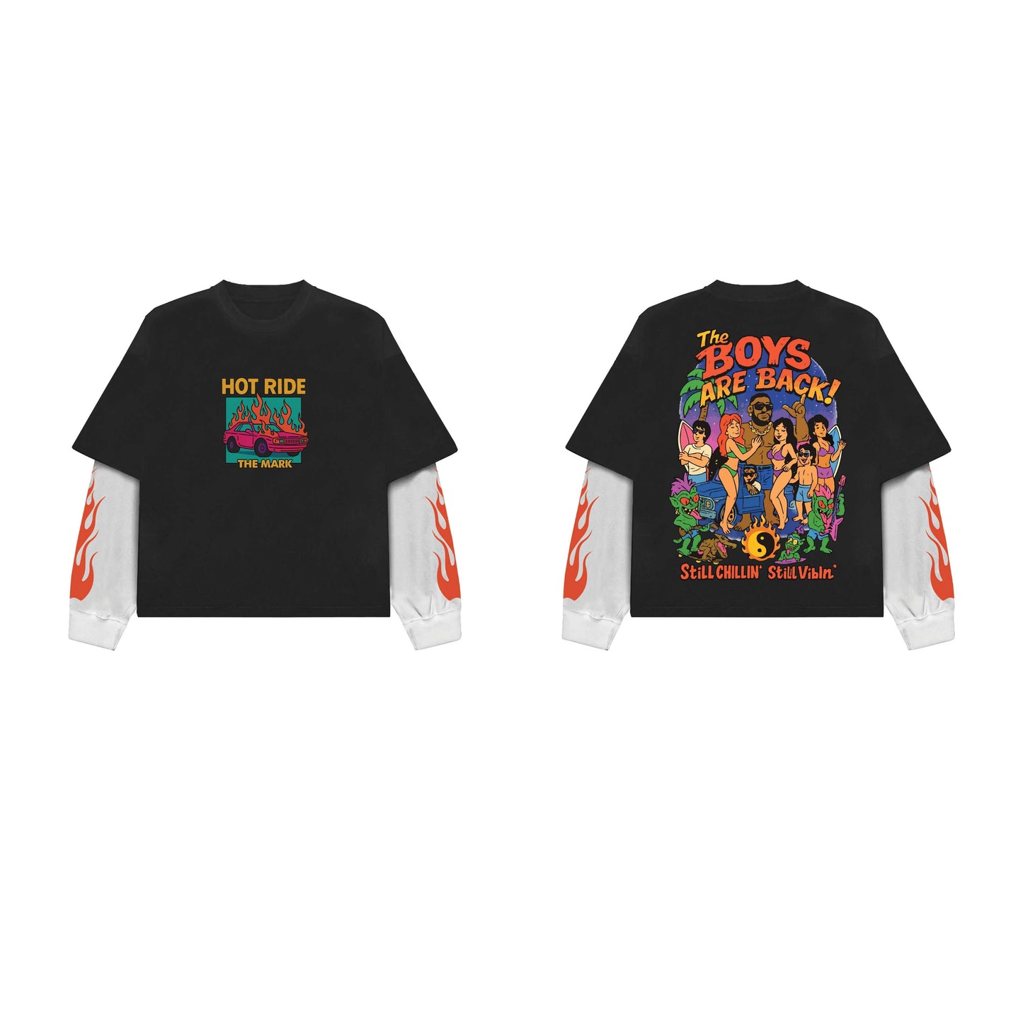 Boys are back B&W LS Oversized Tee