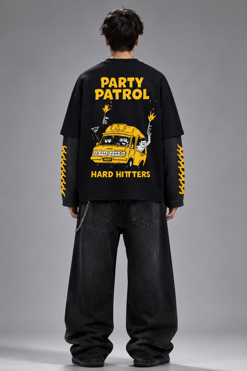 Party Patrol B&G LS Oversized Tee