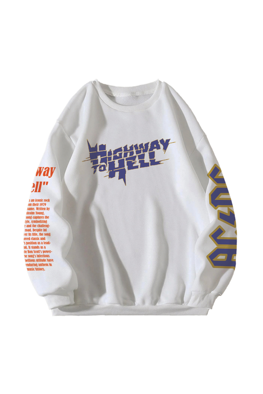 Highway To Hell Designed Oversized Sweatshirt