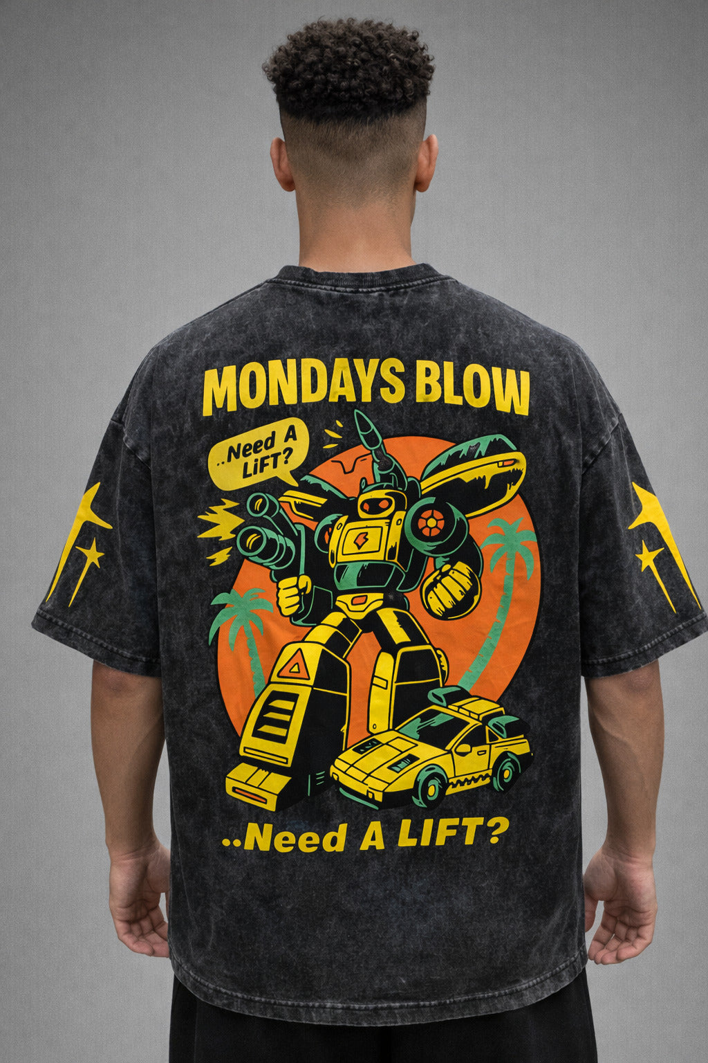 Mondays Blue Vintage Oversized Tee