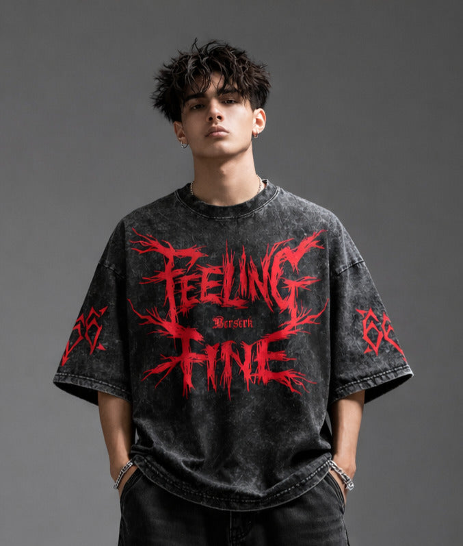 Beserk Designed Vintage Oversized T-shirt