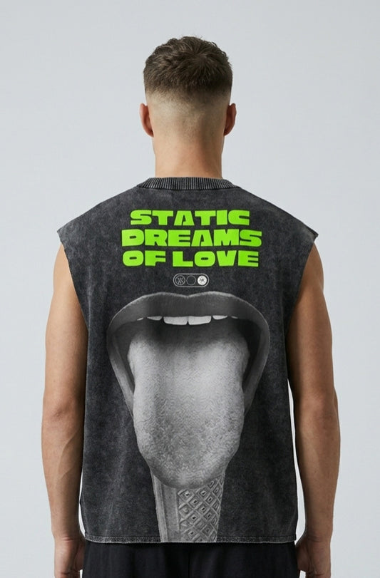 State Dreams Of Love Designed Vintage Oversized Tank