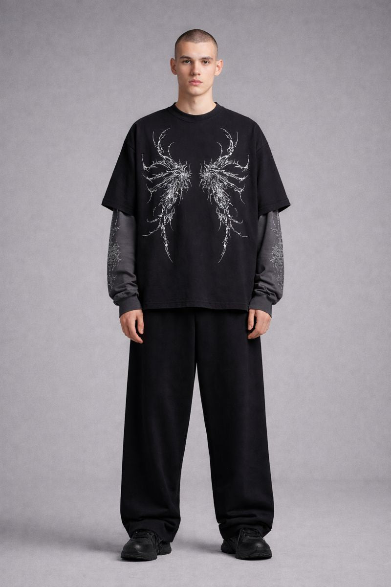 Runes in Progress Designed Oversized Long Sleeve T-shirt
