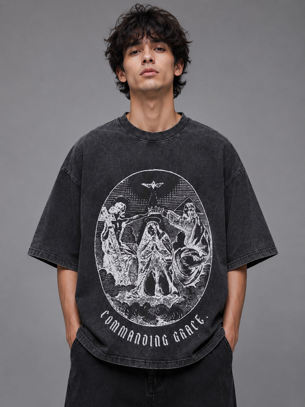 Mystic Monarch Designed Vintage Oversized T-shirt