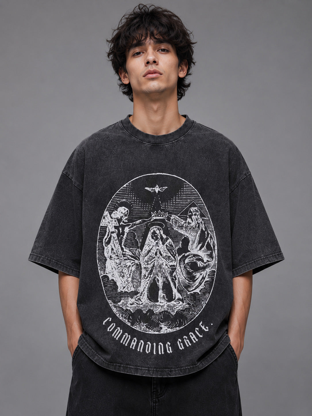Mystic Monarch Designed Vintage Oversized T-shirt