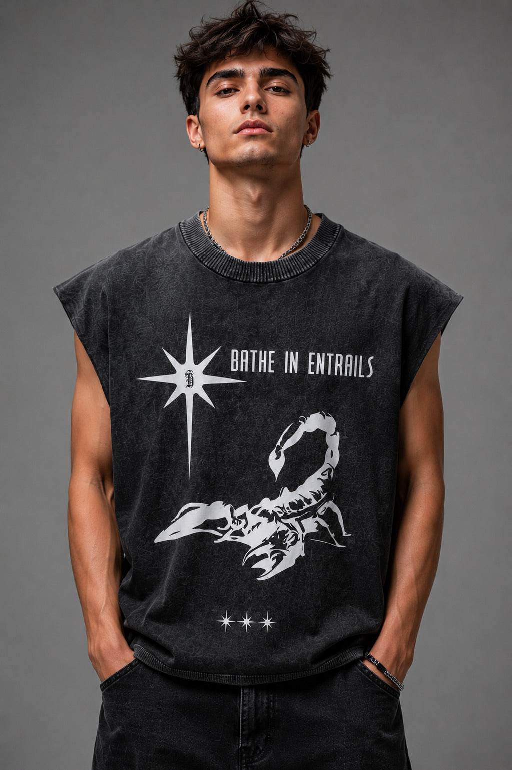 Peace and Chaos Designed Vintage Oversized Tank