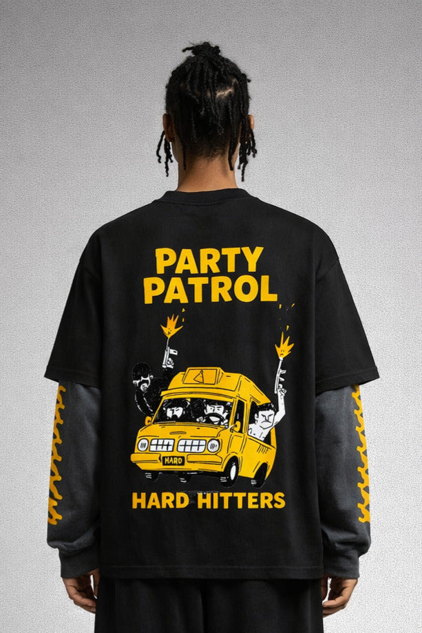 Party Patrol B&G LS Oversized Tee