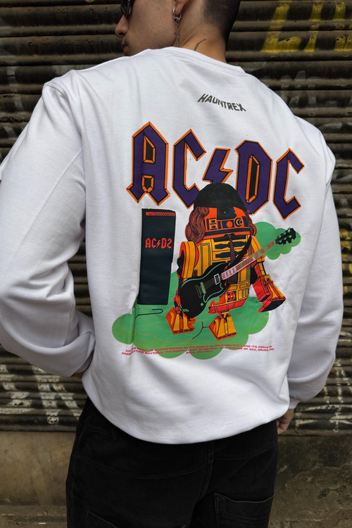 AC DC Designed Oversized Sweatshirt
