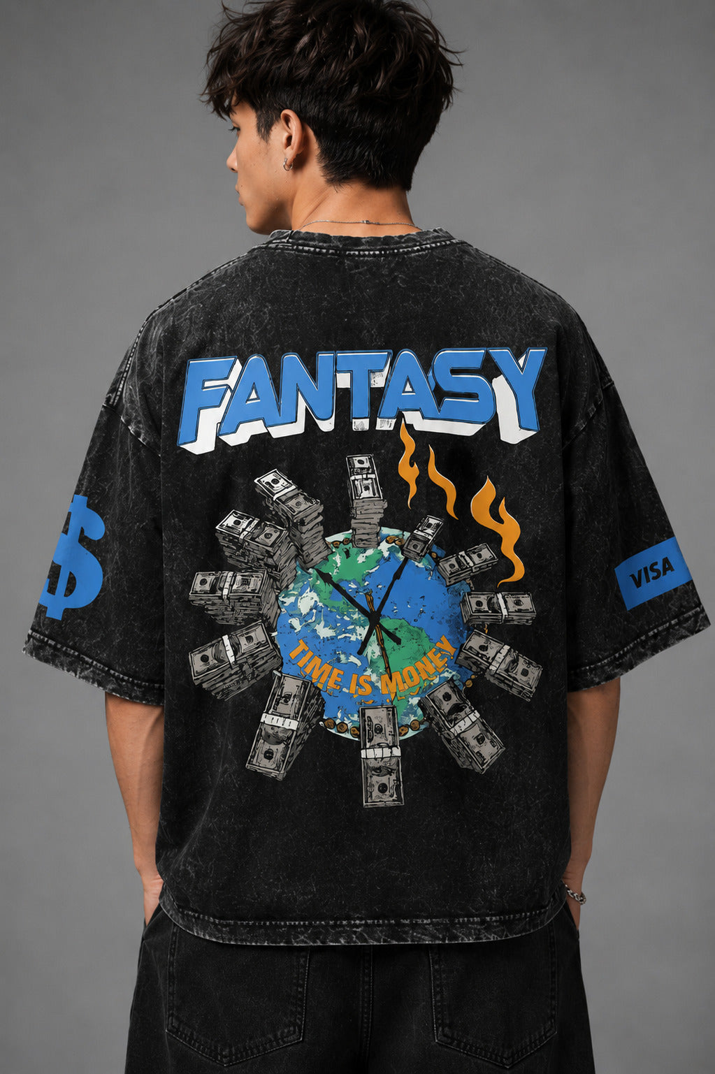 Big Checks Designed Oversized T-shirt