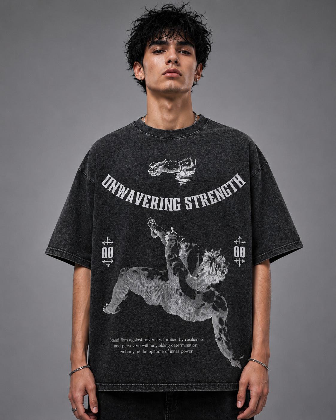 Unwavering Strength Designed Vintage Oversized T-shirt