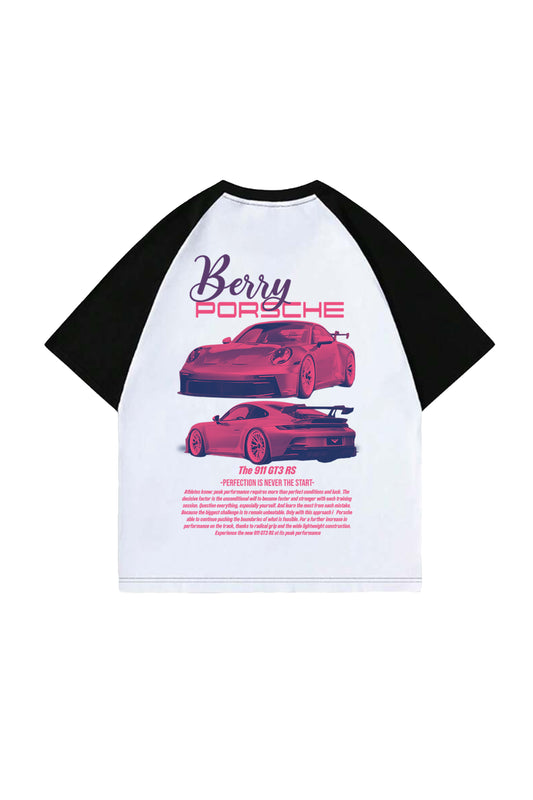 Berry Porsche Designed Ranglan Oversized T-shirt