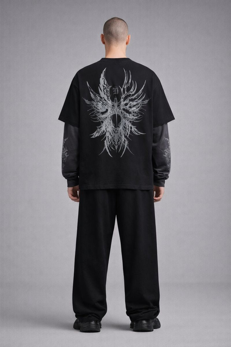 Runes in Progress Designed Oversized Long Sleeve T-shirt