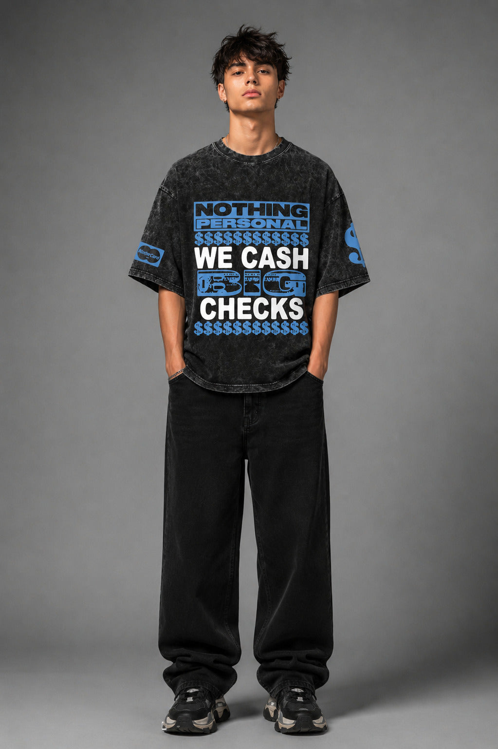 Big Checks Designed Oversized T-shirt