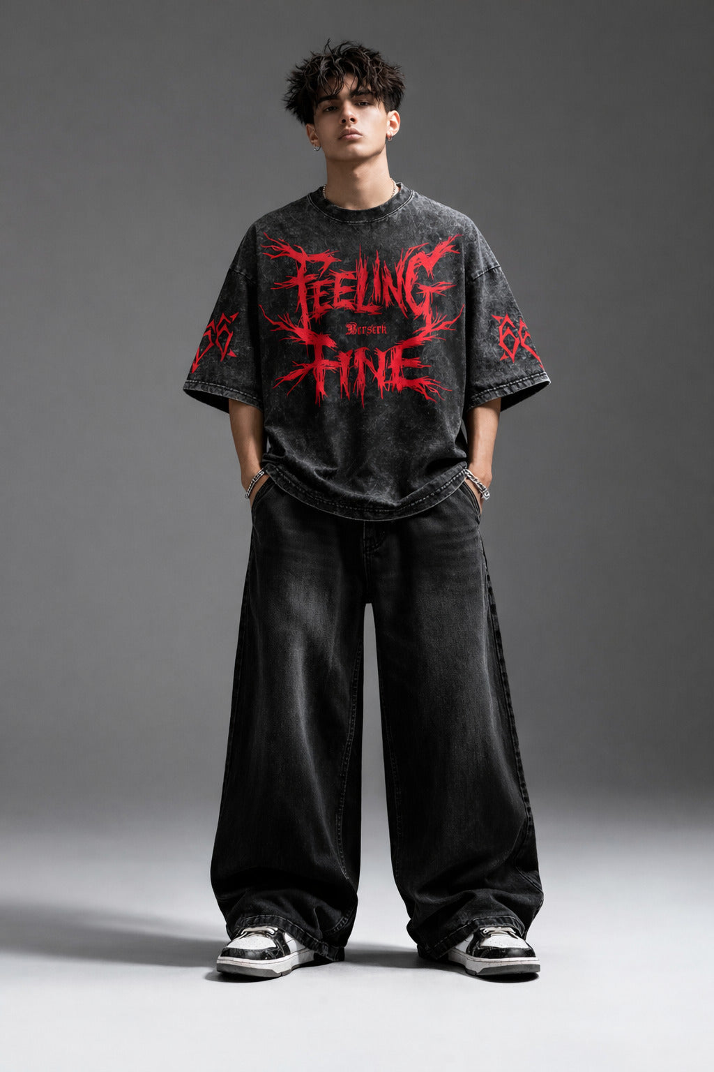 Beserk Designed Vintage Oversized T-shirt