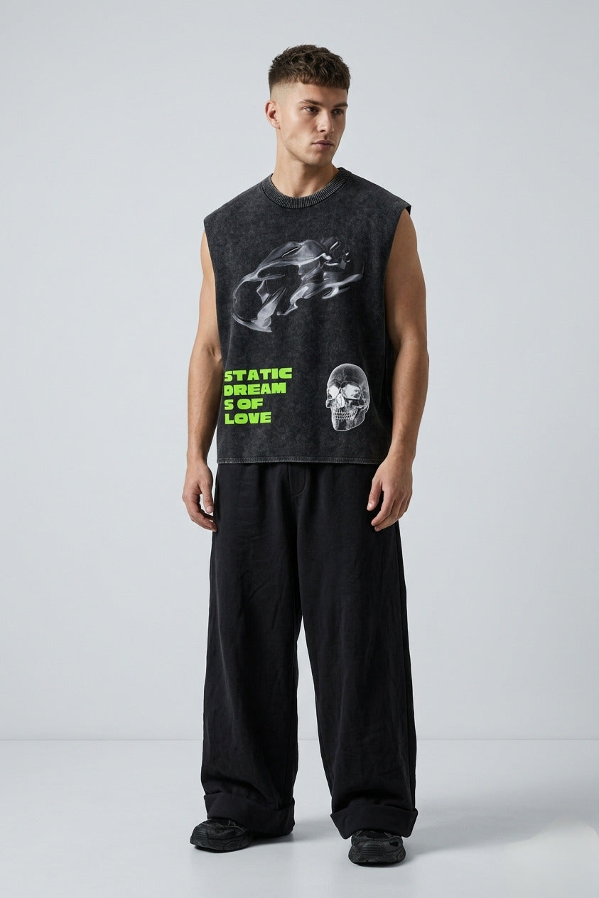 State Dreams Of Love Designed Vintage Oversized Tank