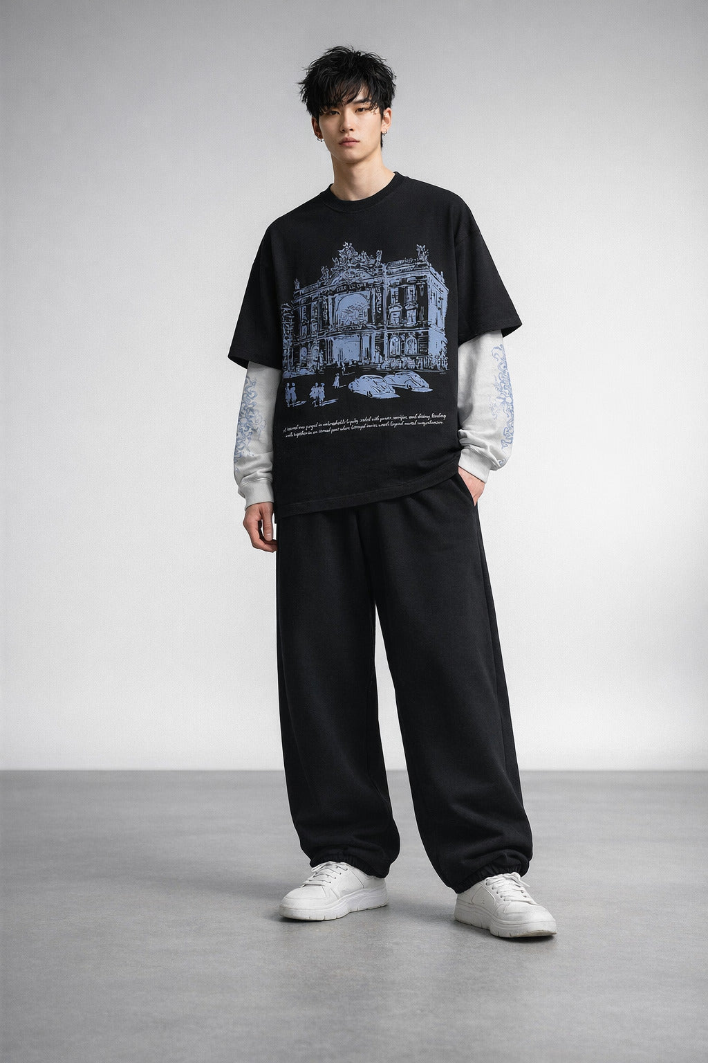 Blood Oath B&W LS Oversized Tee