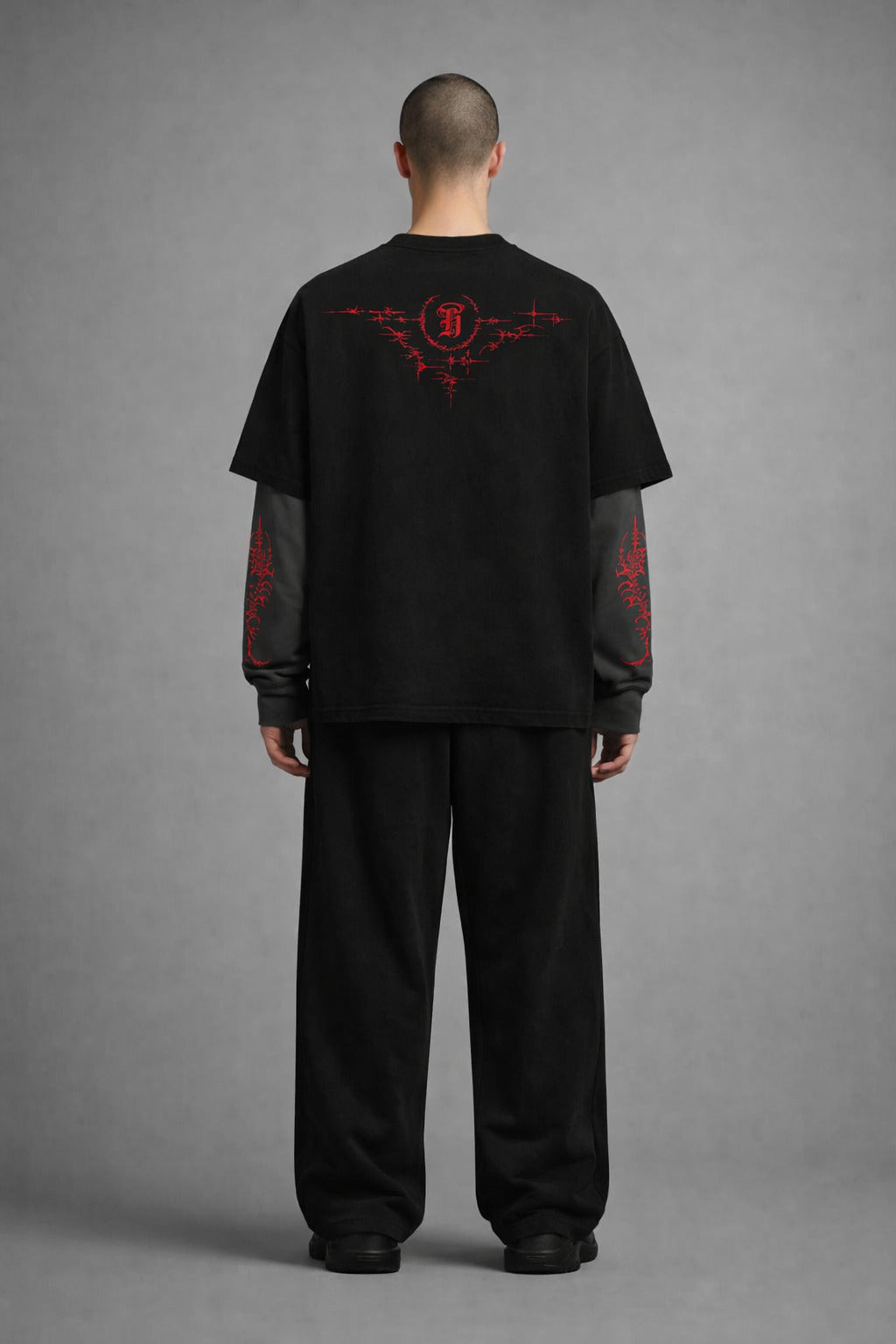Ritual Error Designed Oversized Long Sleeve T-shirt