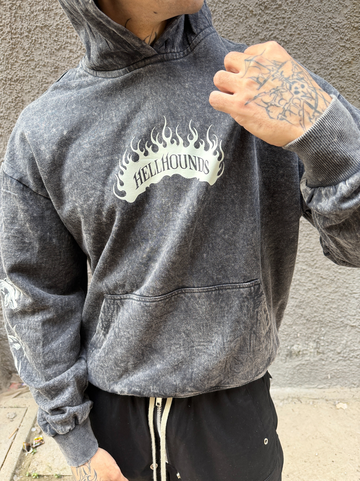 Hell Hounds Designed Oversized Hoodie