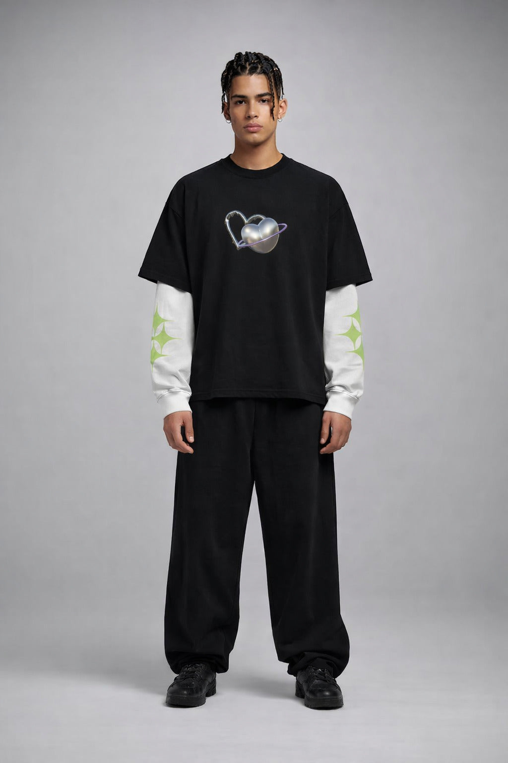 Take A Break B&W LS Oversized Tee