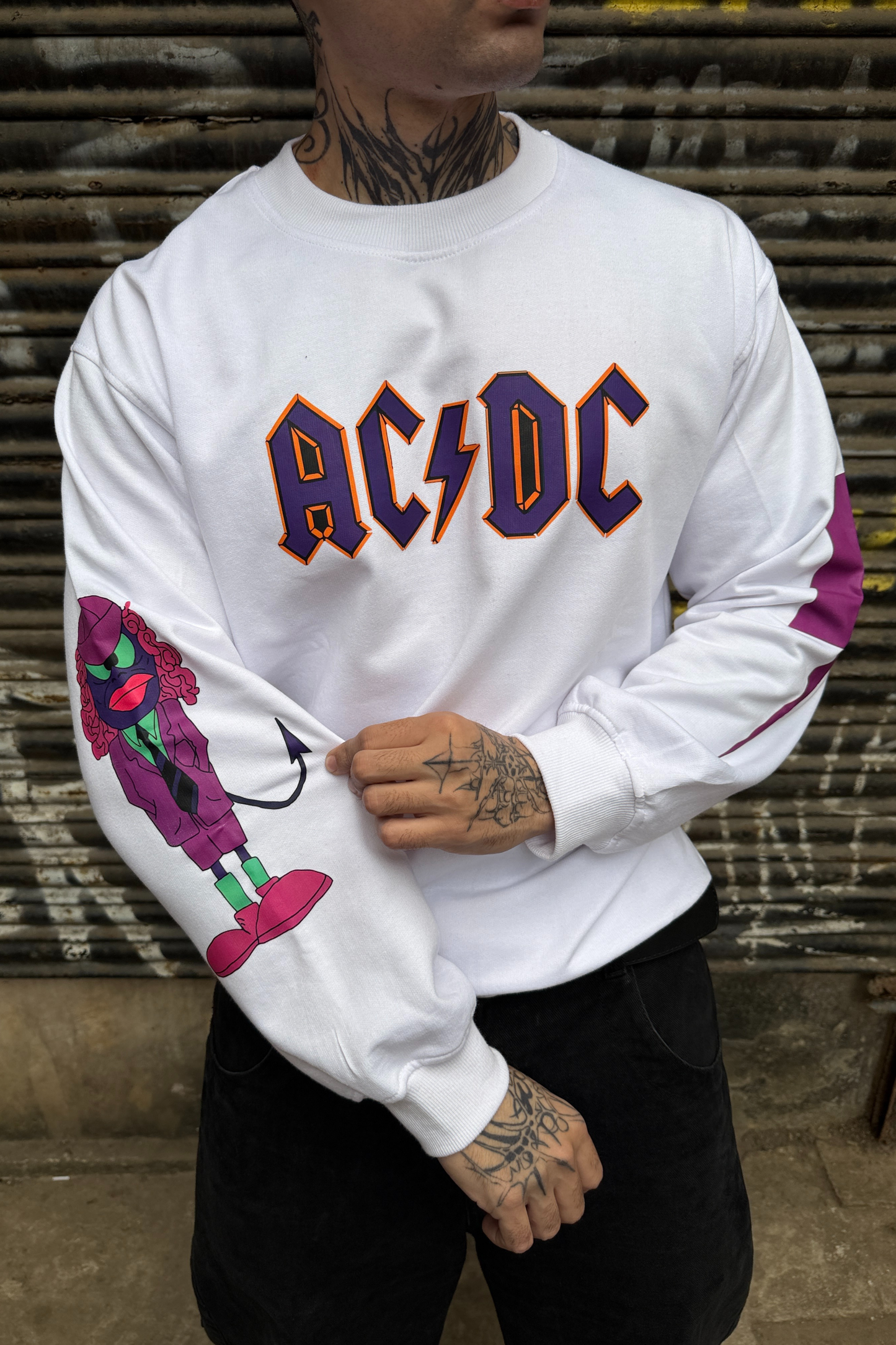 AC DC Designed Oversized Sweatshirt