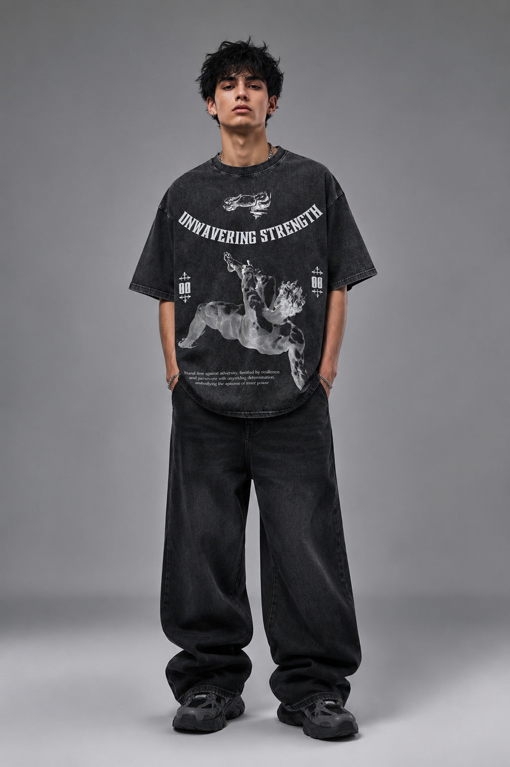 Unwavering Strength Designed Vintage Oversized T-shirt