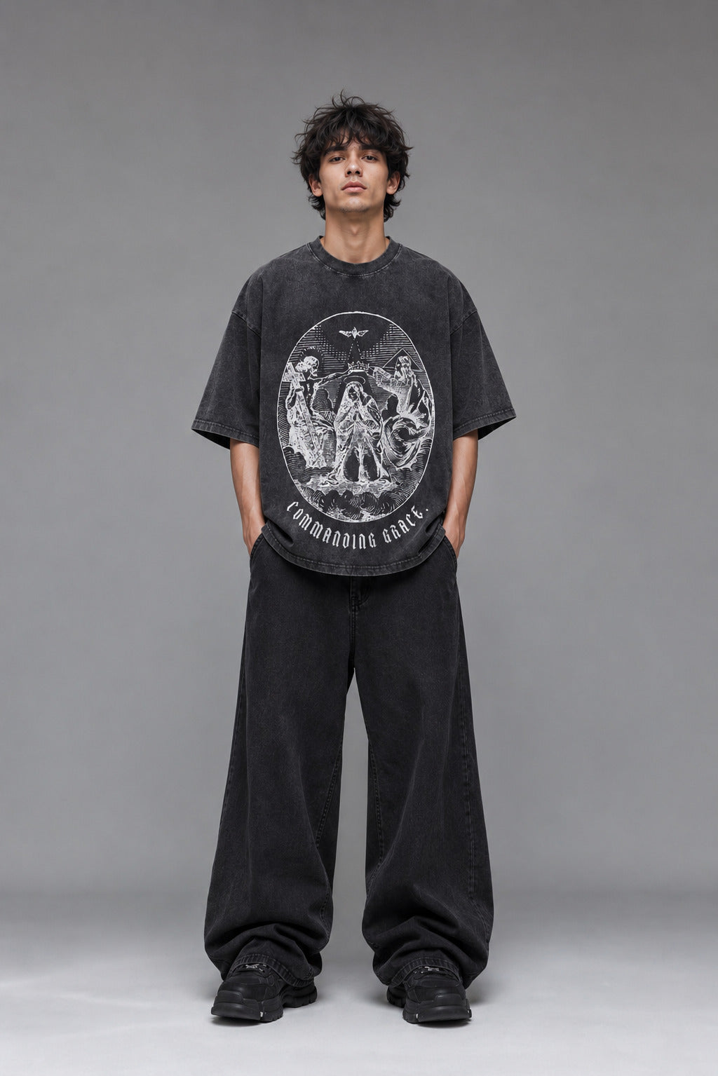 Mystic Monarch Designed Vintage Oversized T-shirt