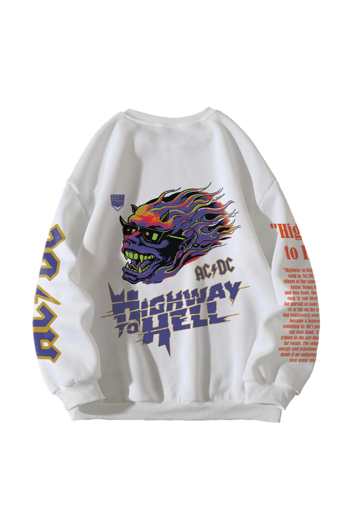 Highway To Hell Designed Oversized Sweatshirt