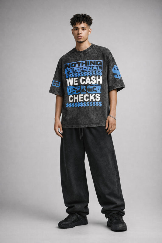 Big Checks Designed Oversized T-shirt