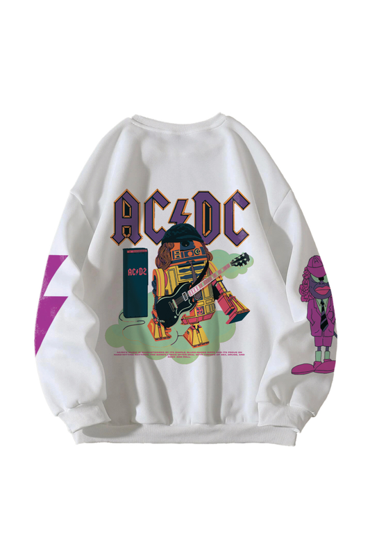 AC DC Designed Oversized Sweatshirt