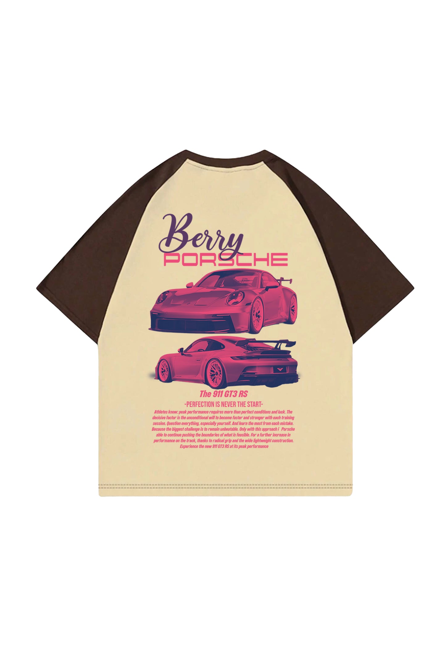 Berry Porsche Designed Ranglan Oversized T-shirt