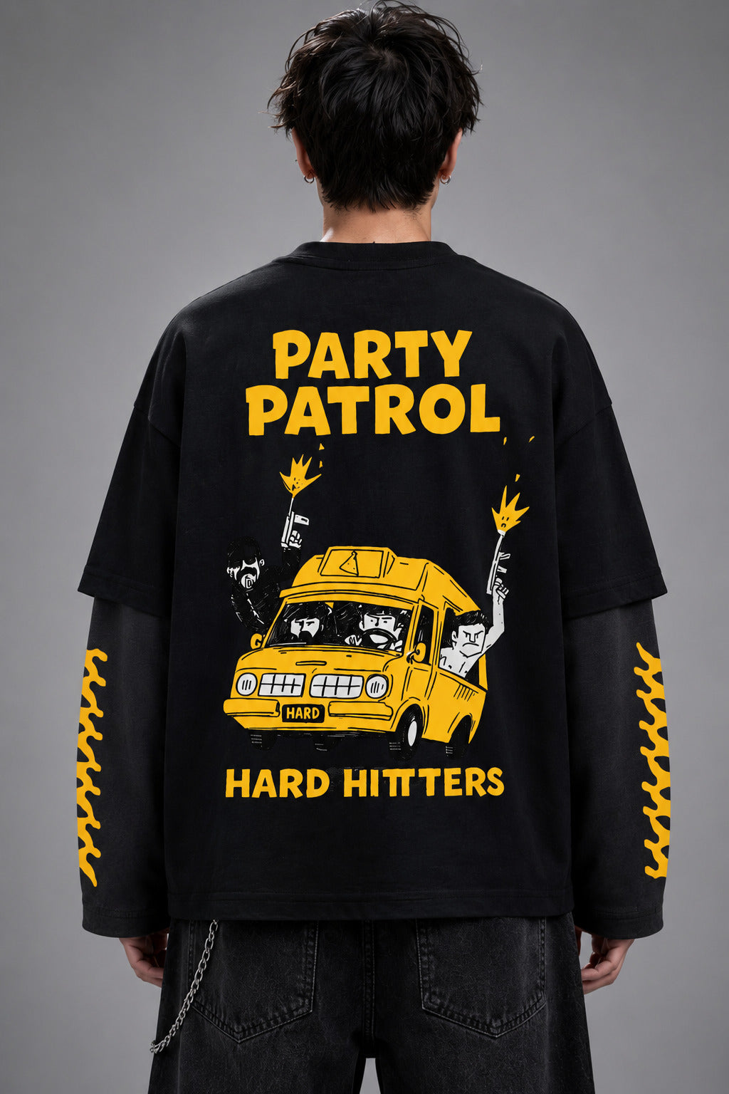 Party Patrol B&G LS Oversized Tee