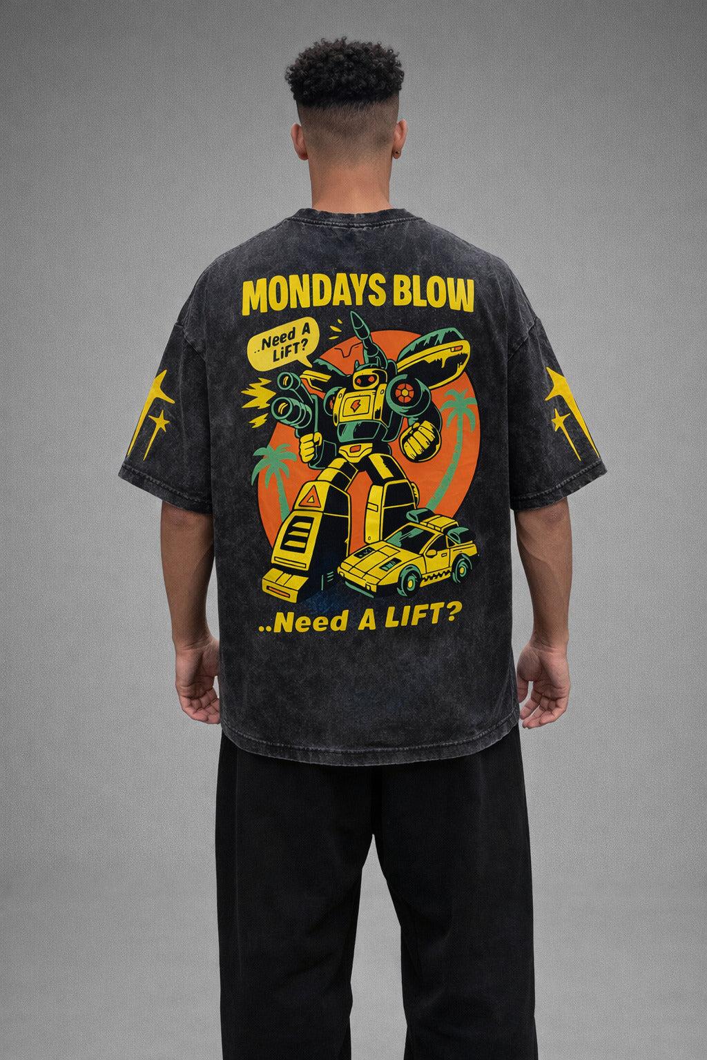 Mondays Blue Vintage Oversized Tee