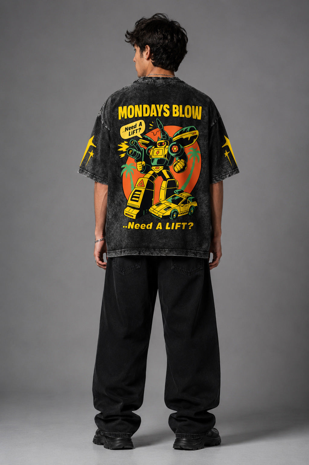 Mondays Blue Vintage Oversized Tee