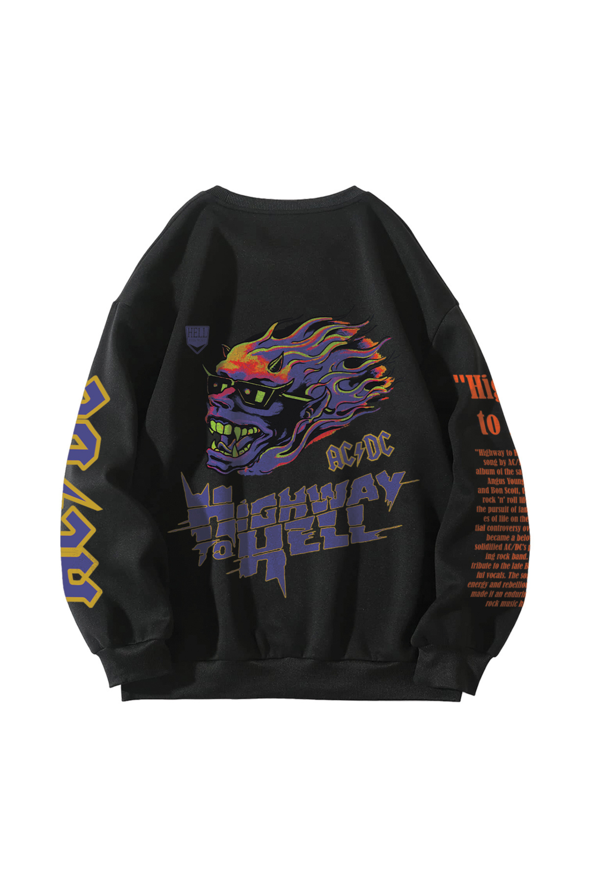 Highway To Hell Designed Oversized Sweatshirt