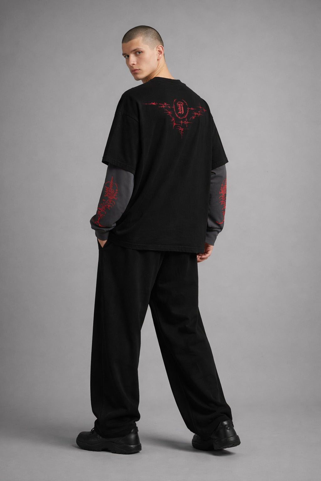 Ritual Error Designed Oversized Long Sleeve T-shirt