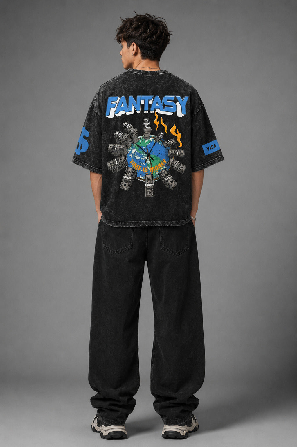 Big Checks Designed Oversized T-shirt