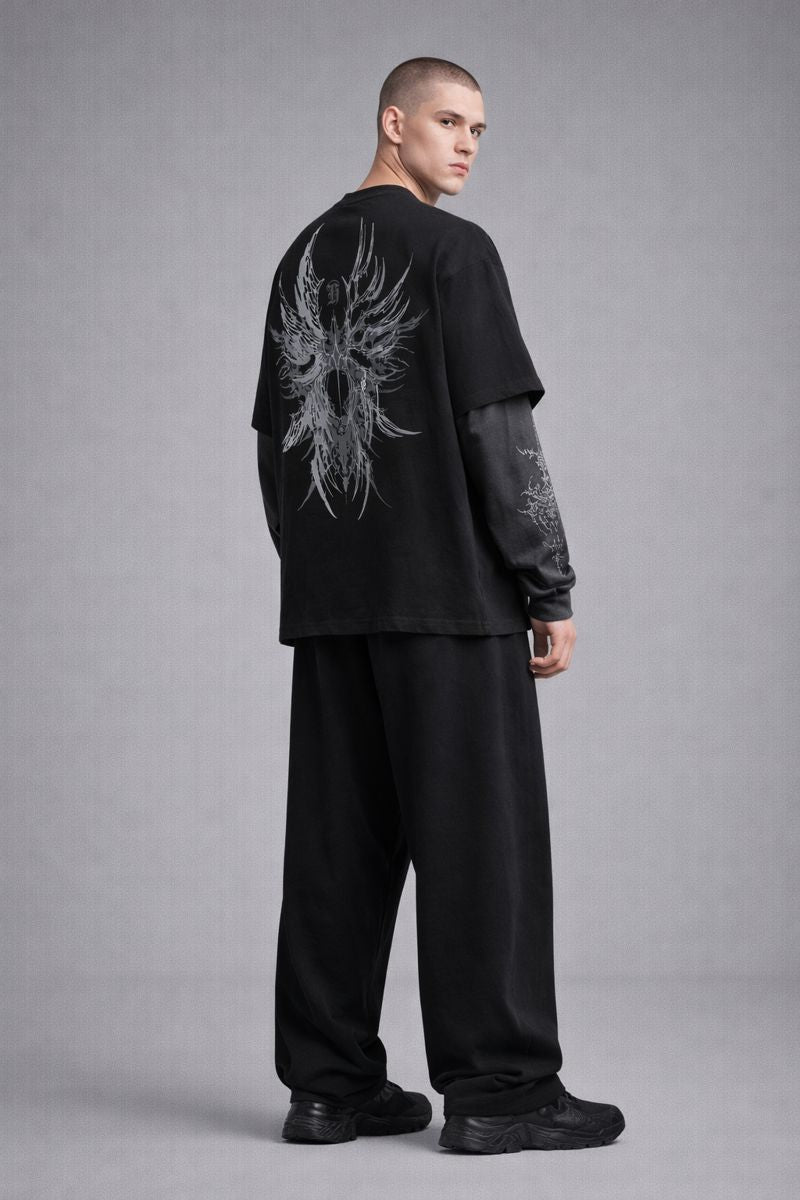 Runes in Progress Designed Oversized Long Sleeve T-shirt