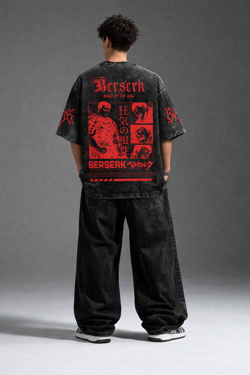 Beserk Designed Vintage Oversized T-shirt