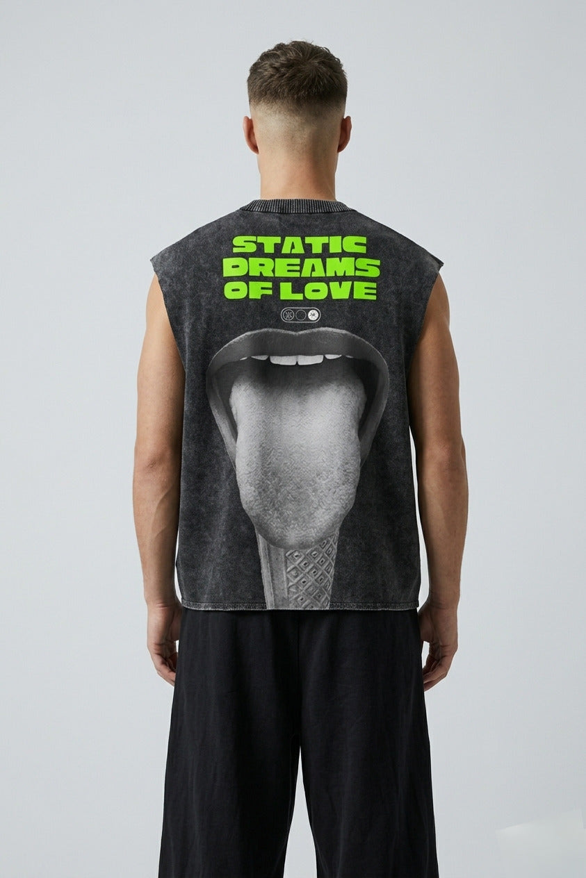 State Dreams Of Love Designed Vintage Oversized Tank
