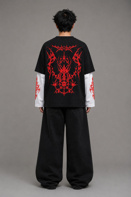 Blessed by Damage Designed Oversized Long Sleeve T-shirt
