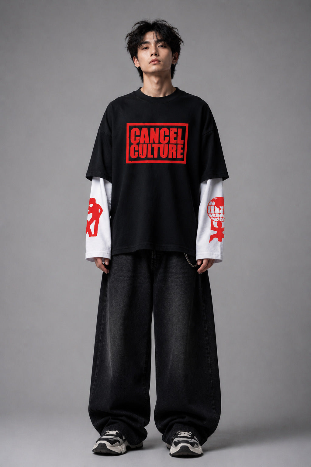 Cancel Culture B&W LS Oversized Tee